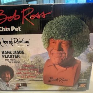Bob Ross Chia Pet Handmade Planter - Green